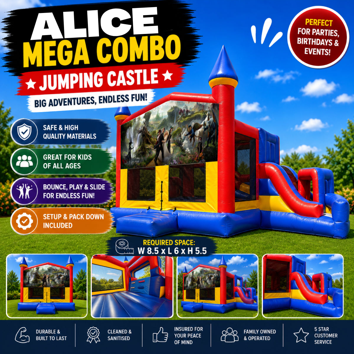 Alice in Wonderland #2 Mega Combo Jumping Castle