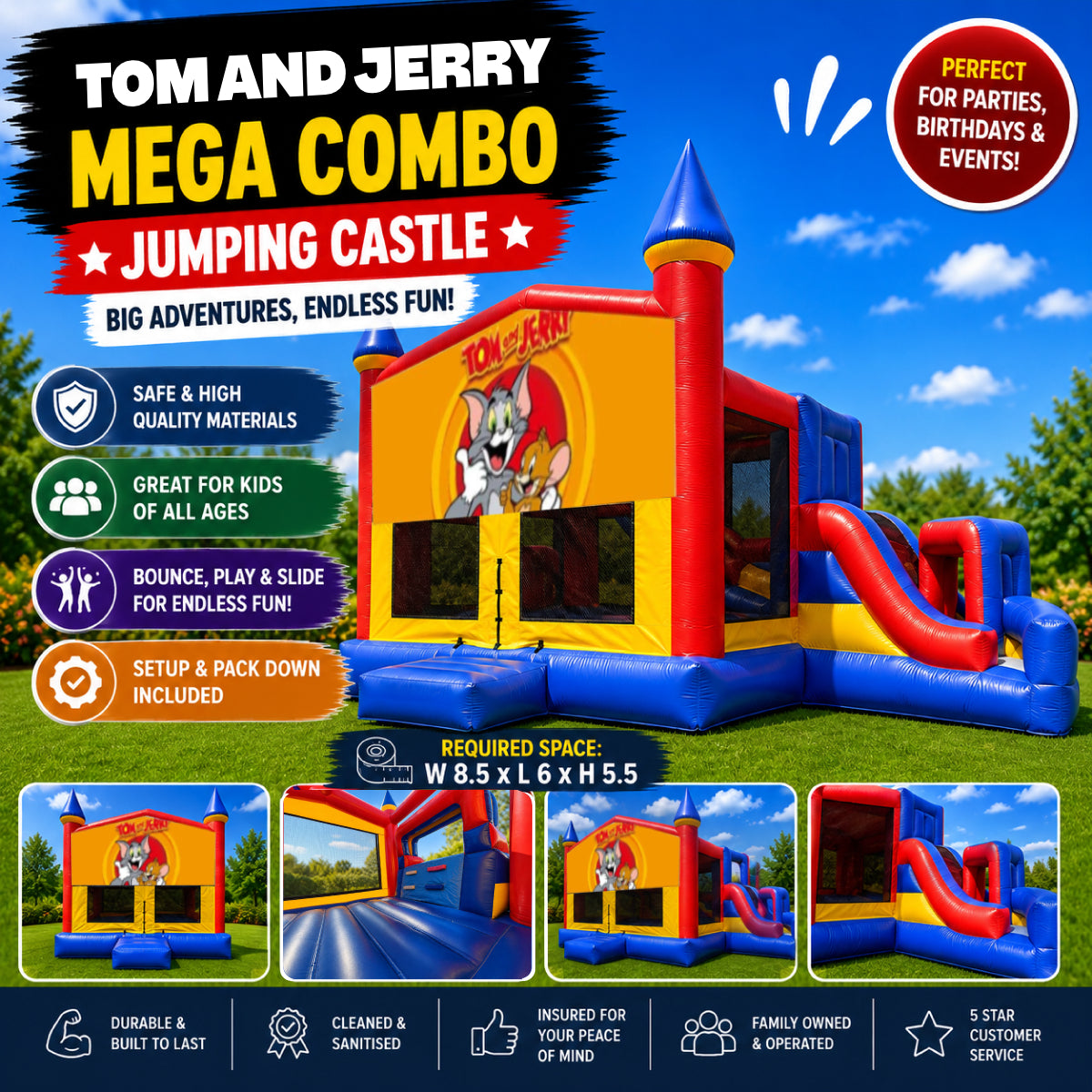 Tom And Jerry Mega Combo Jumping Castle