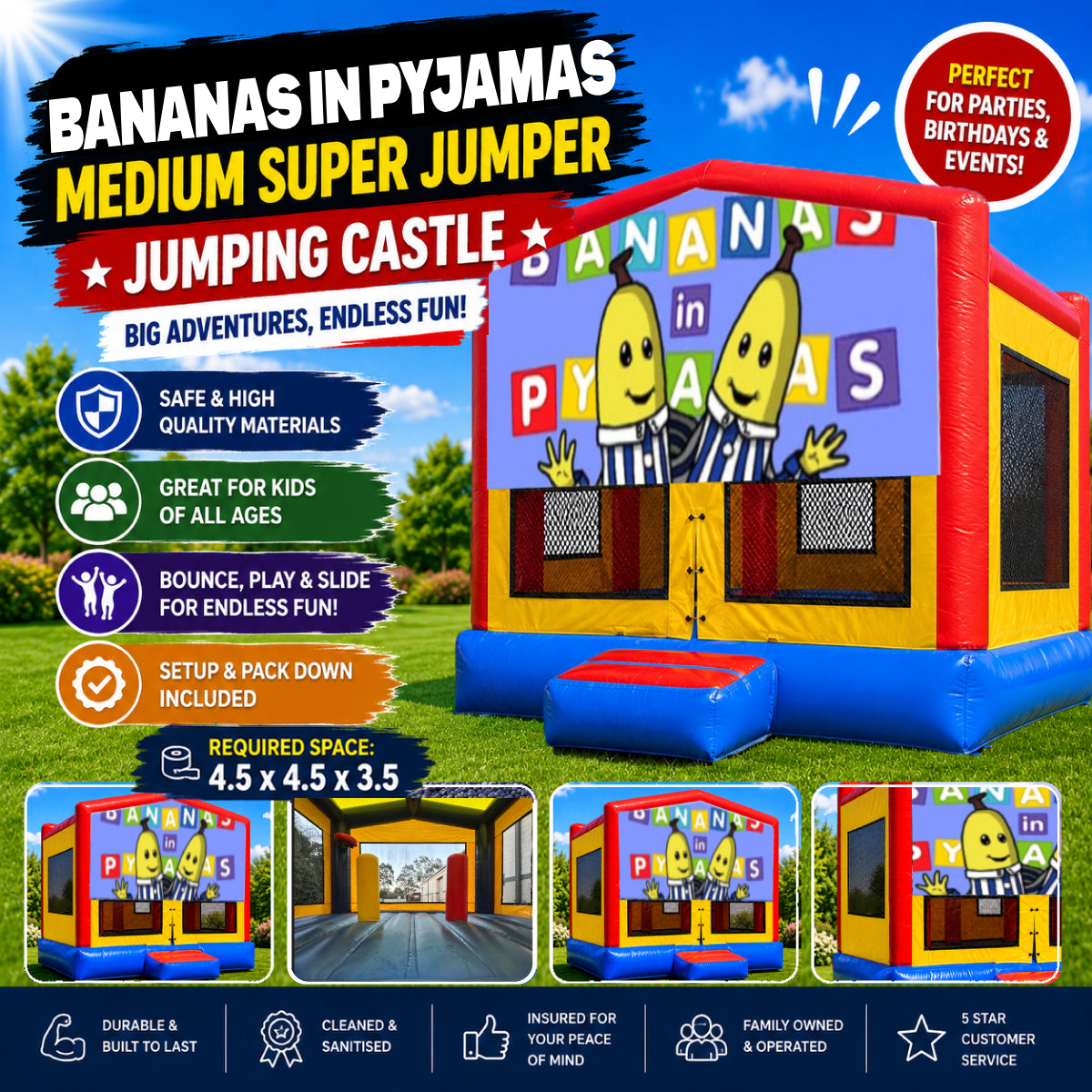 Bananas in Pyjamas Medium Super Jumper Jumping Castle