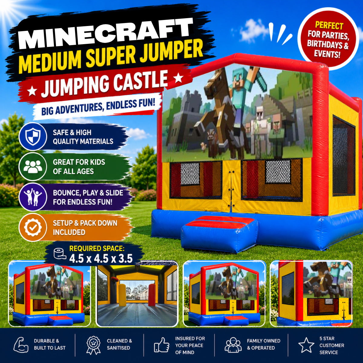 Minecraft Medium Super Jumper Jumping Castle