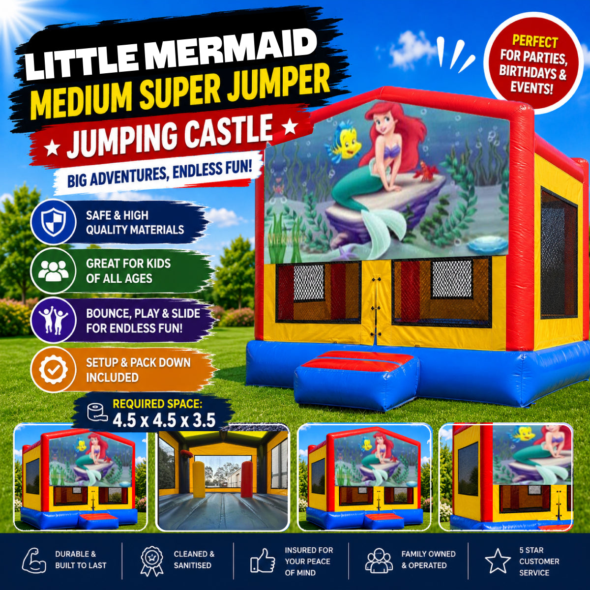 Little Mermaid Medium Super Jumper Combo Jumping Castle