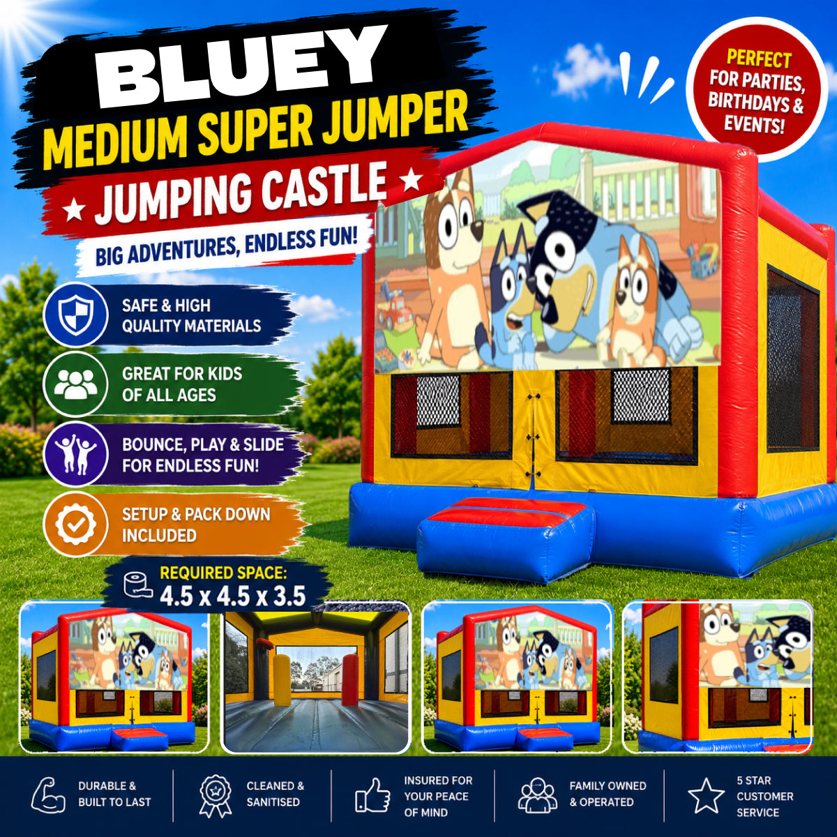 Bluey Medium Super Jumper Jumping Castle