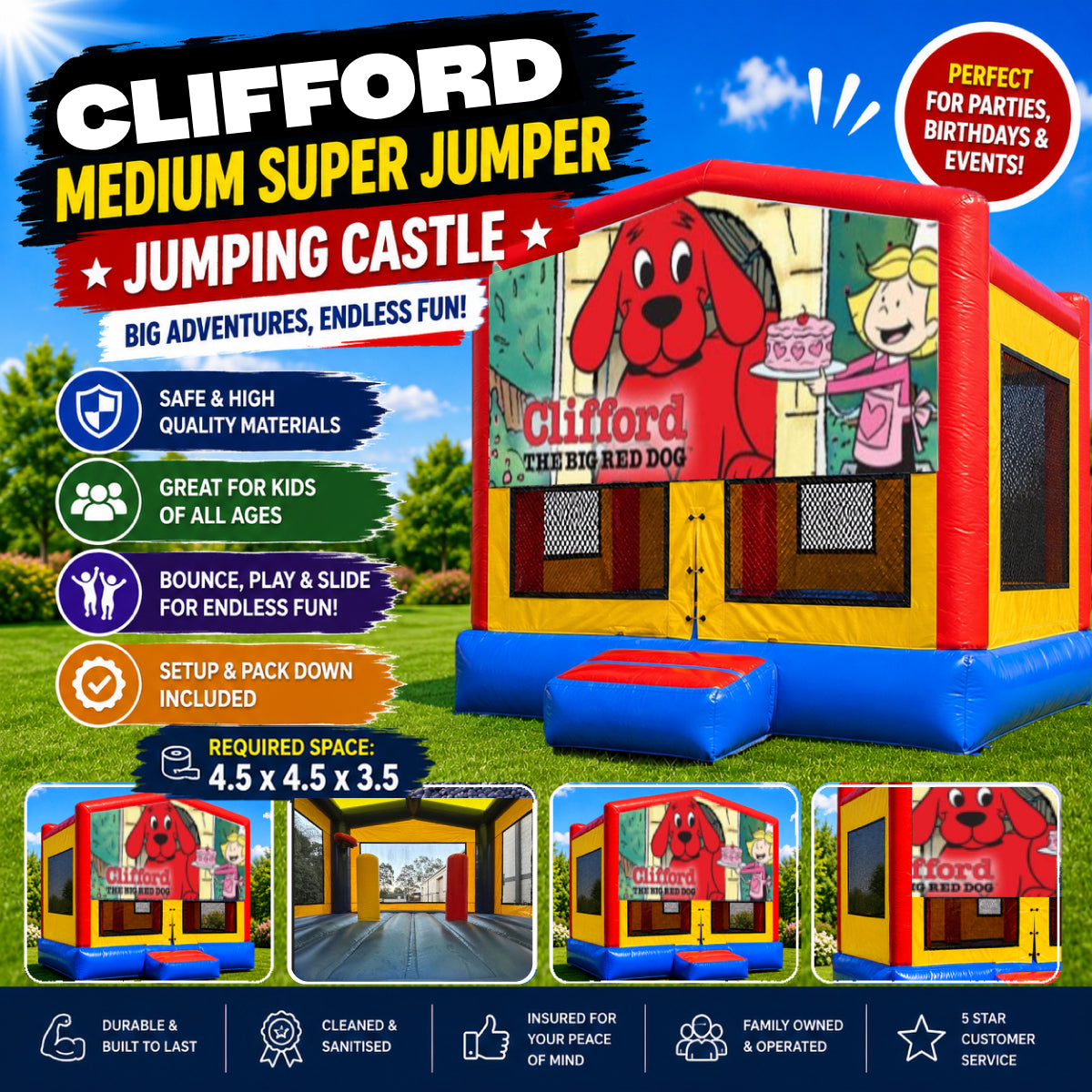 Clifford the Red Dog Medium Super Jumper Combo