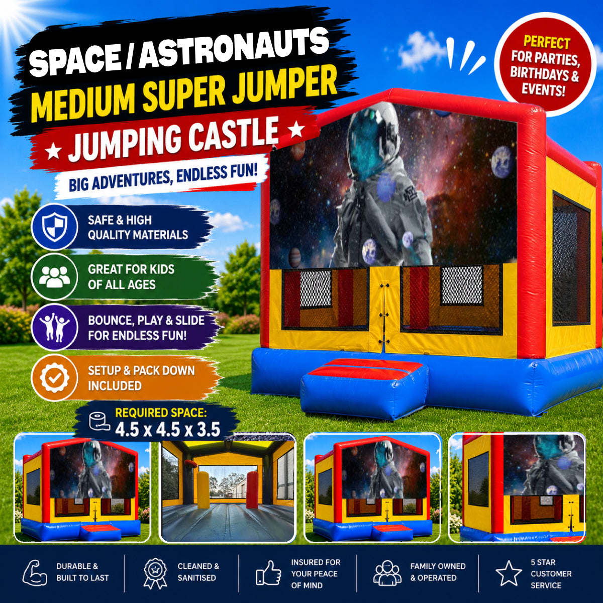 Space / Astronauts Medium Super Jumper Combo