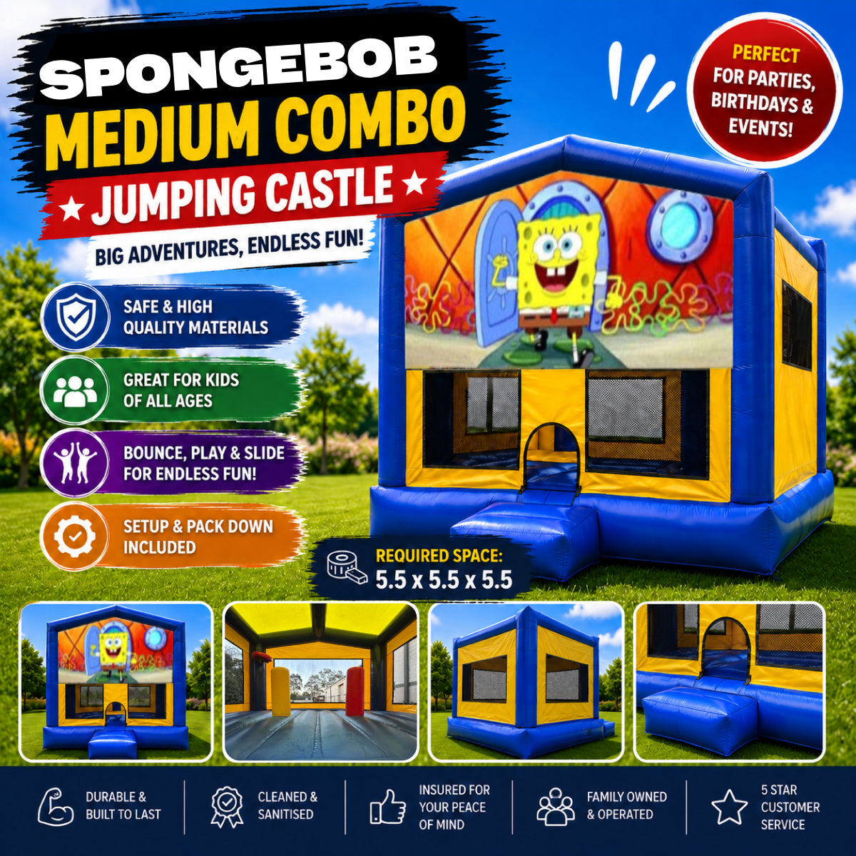 Spongebob Medium Combo Jumping Castle
