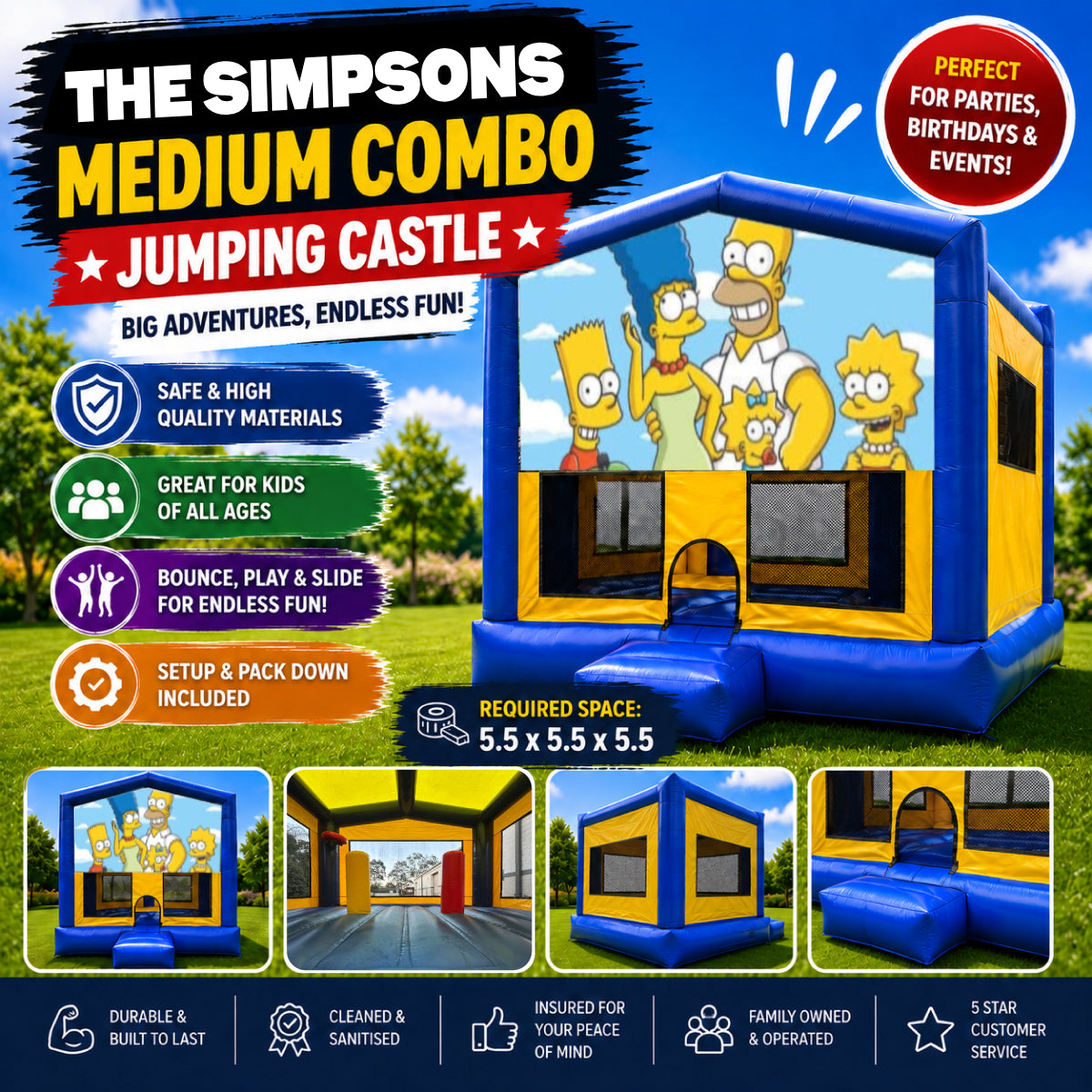The Simpsons Medium Combo Jumping Castle