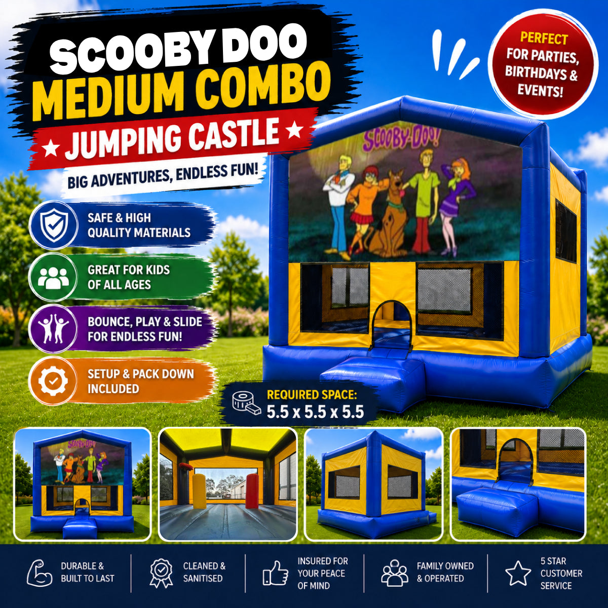 Scooby Doo Medium Combo Jumping Castle