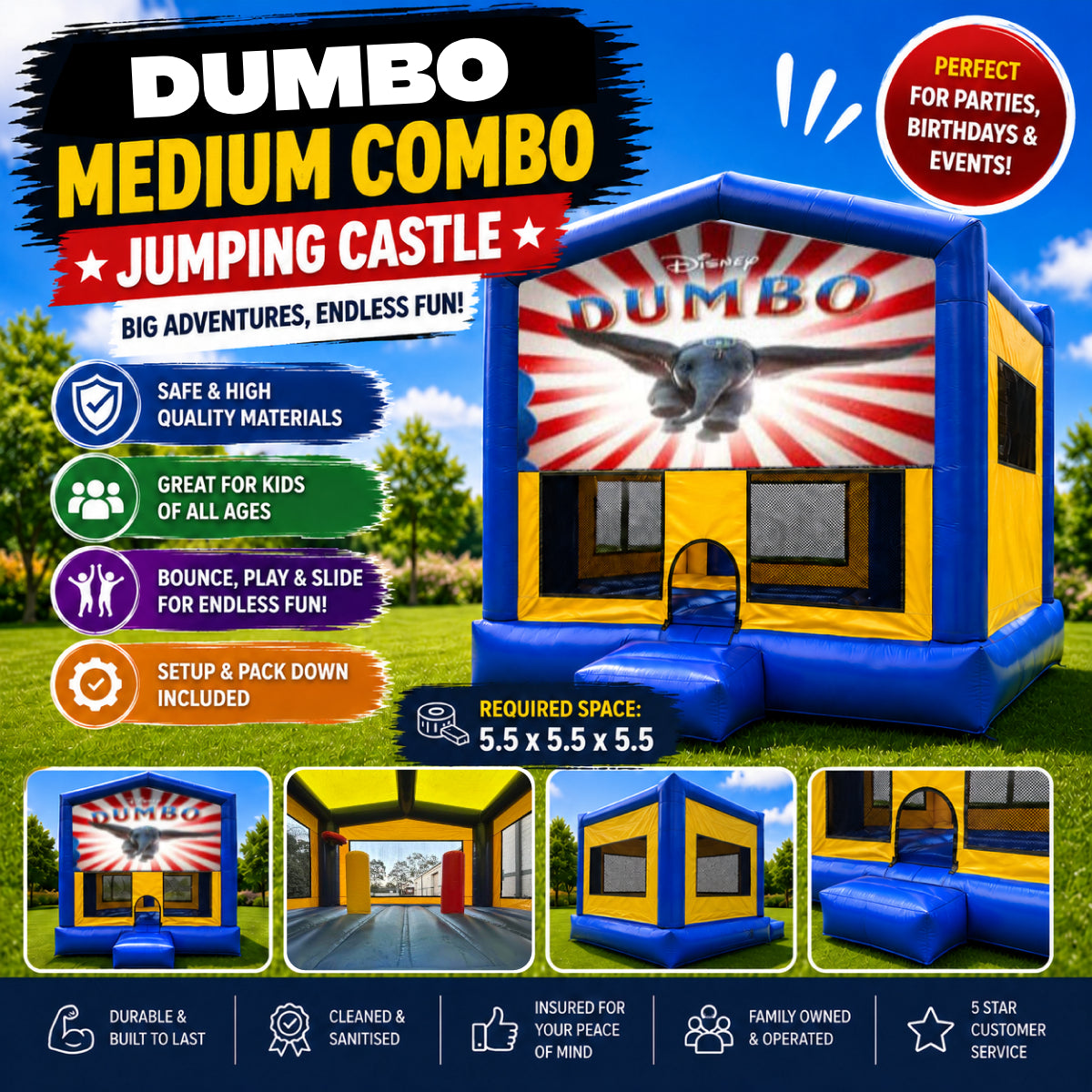 Dumbo Medium Combo Jumping Castle