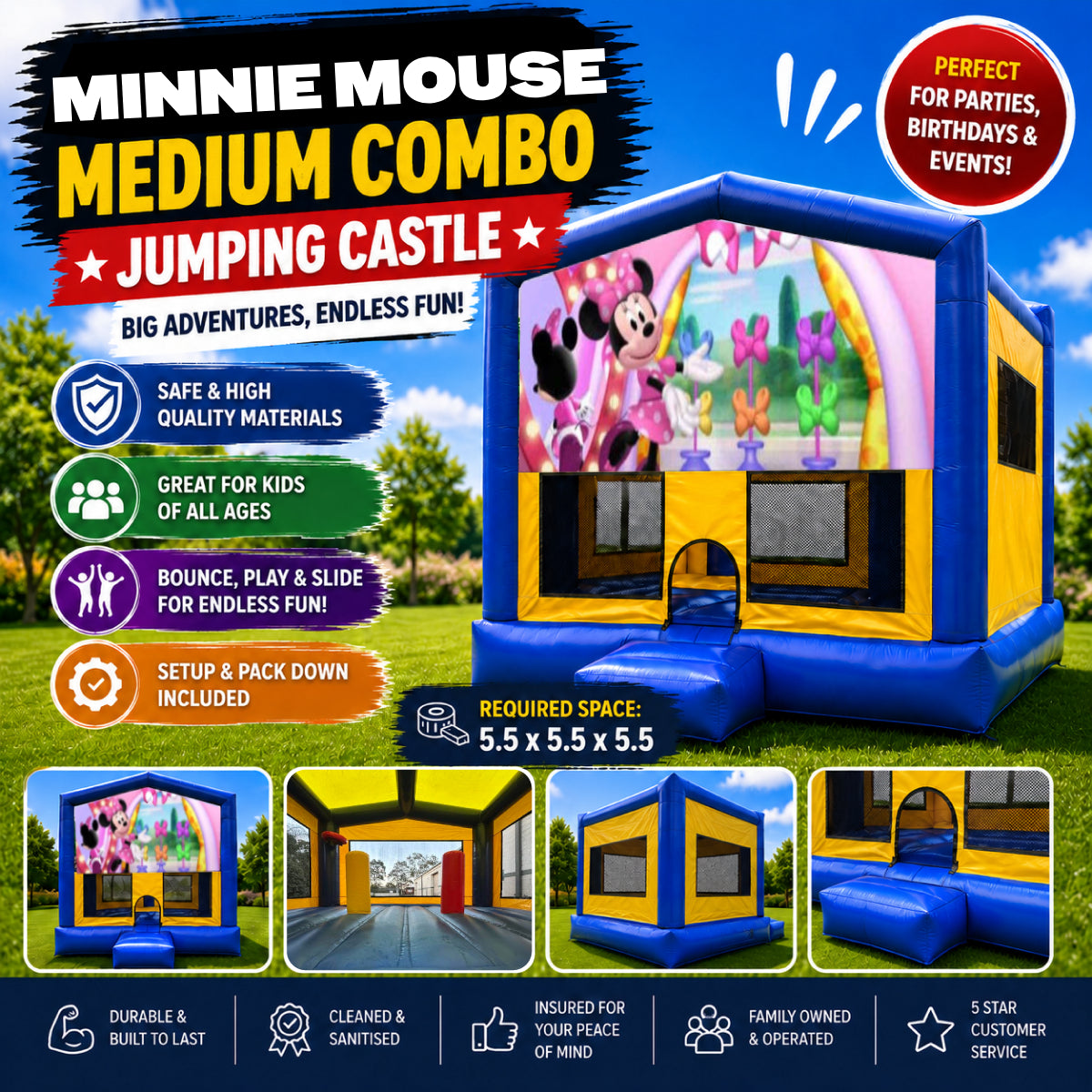 Minnie Mouse Medium Combo Jumping Castle