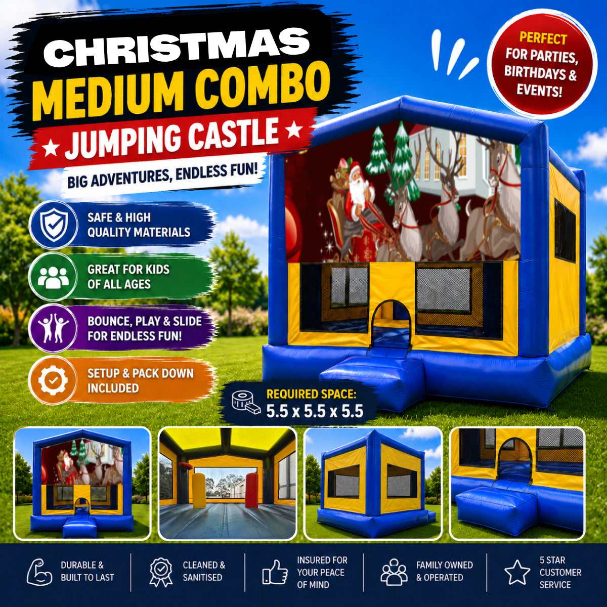 Christmas #6 Medium Combo Jumping Castle