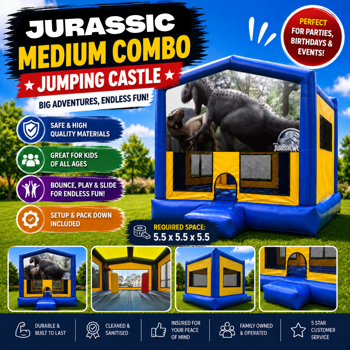 Jurassic Medium Combo Jumping Castle