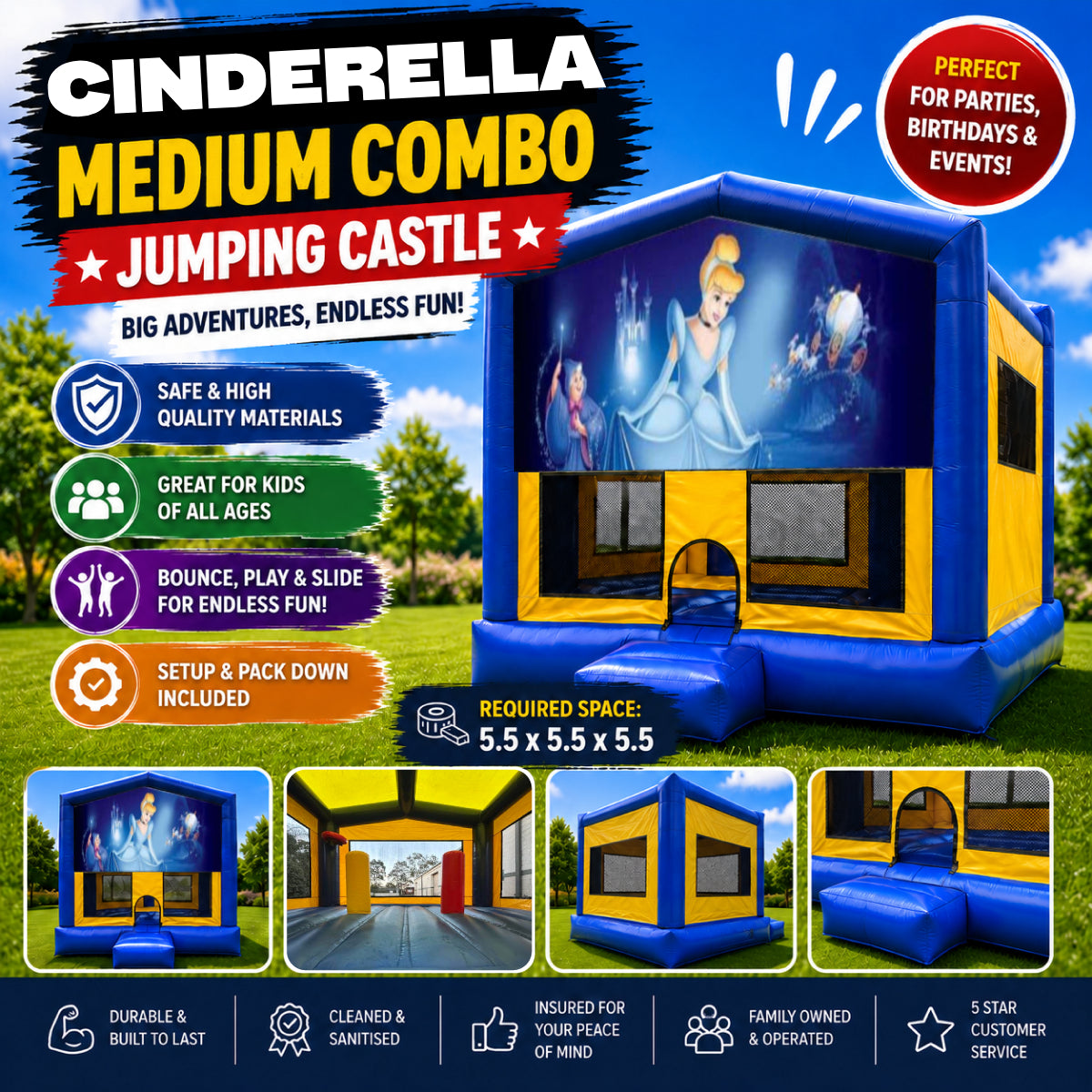 Cinderella Medium Combo Jumping Castle