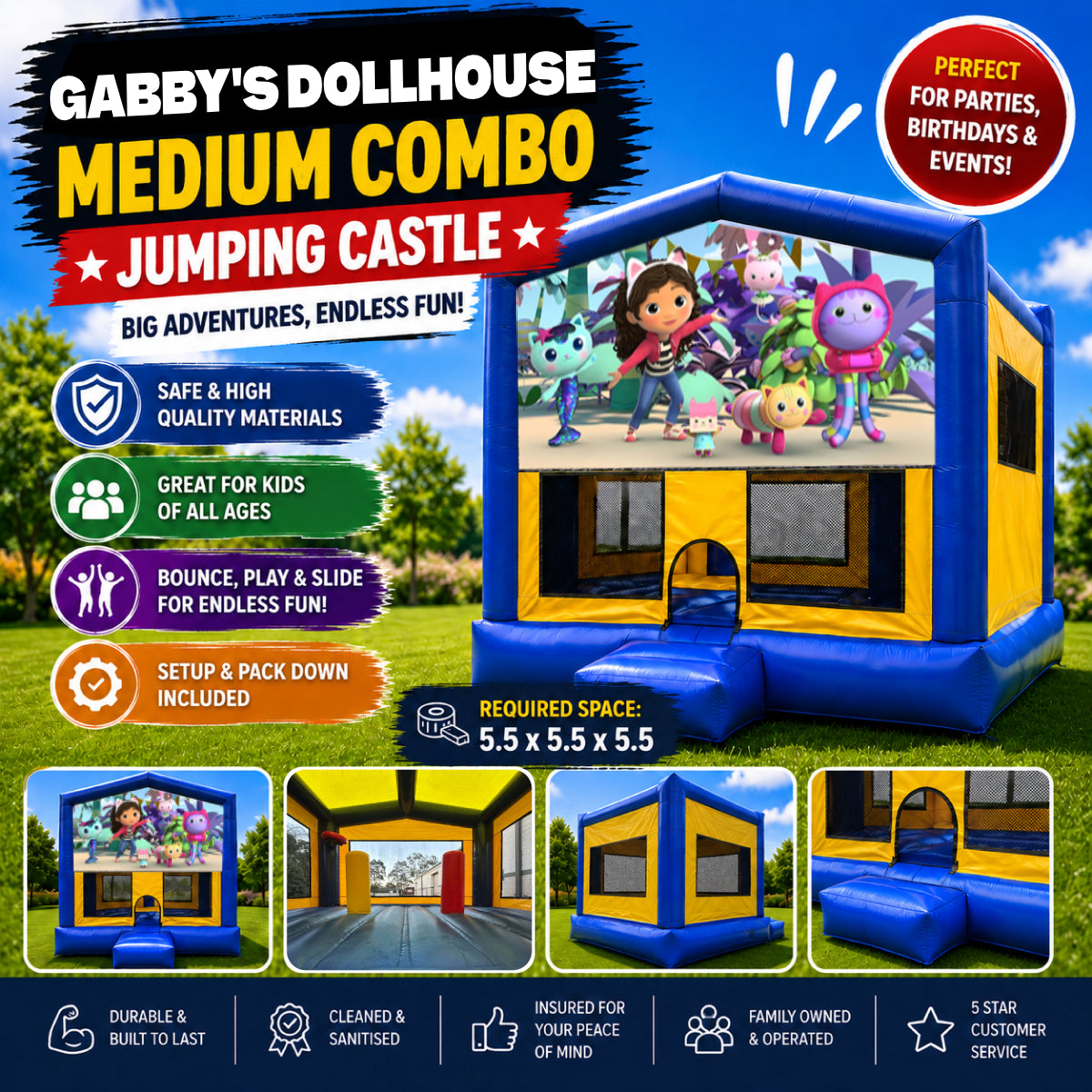 Gabby's Dollhouse  Medium Combo Jumping Castle