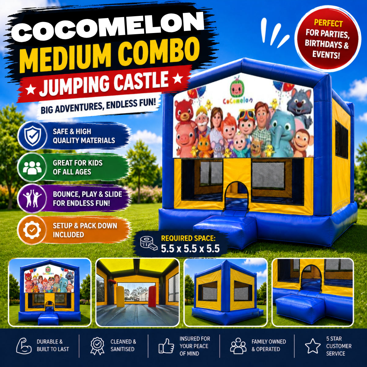 Cocomelon Medium Combo Jumping Castle