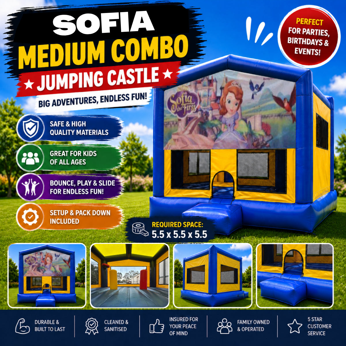 Sofia The First Medium Combo Jumping Castle