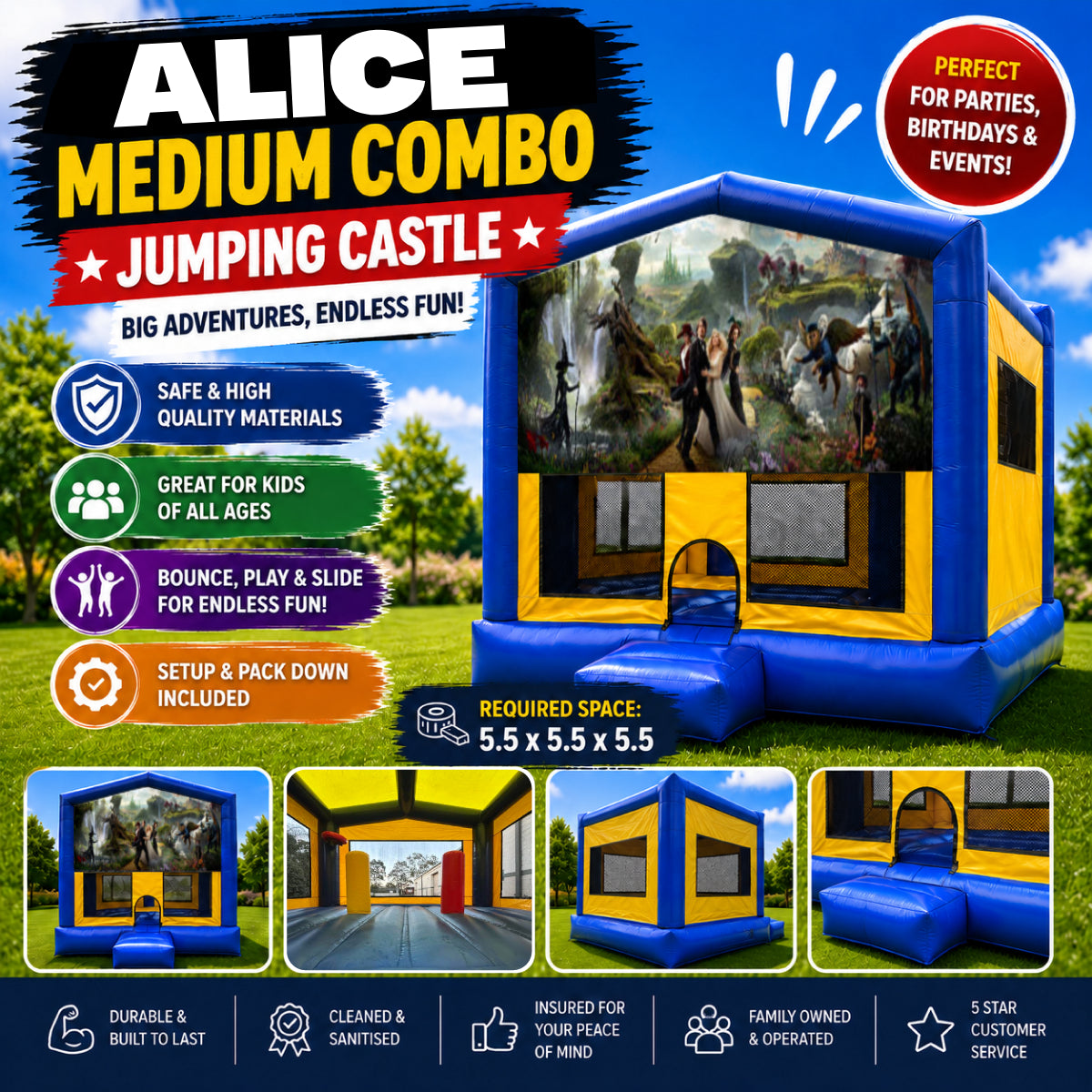 Alice in Wonderland #2 Medium Combo Jumping Castle