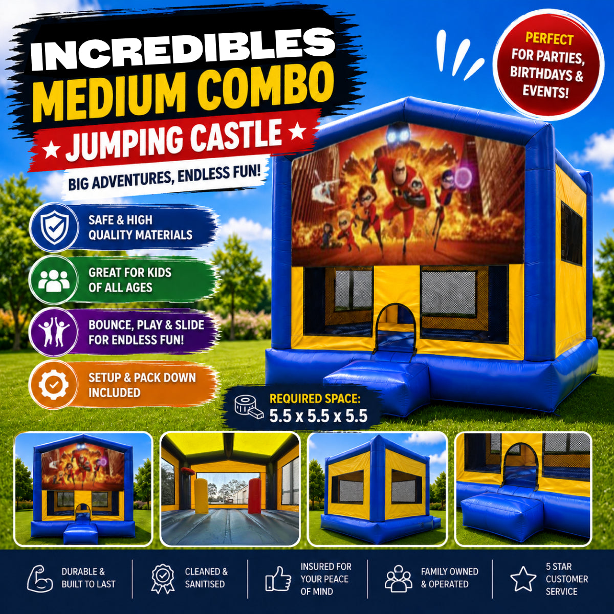 Incredibles Medium Combo Jumping Castles