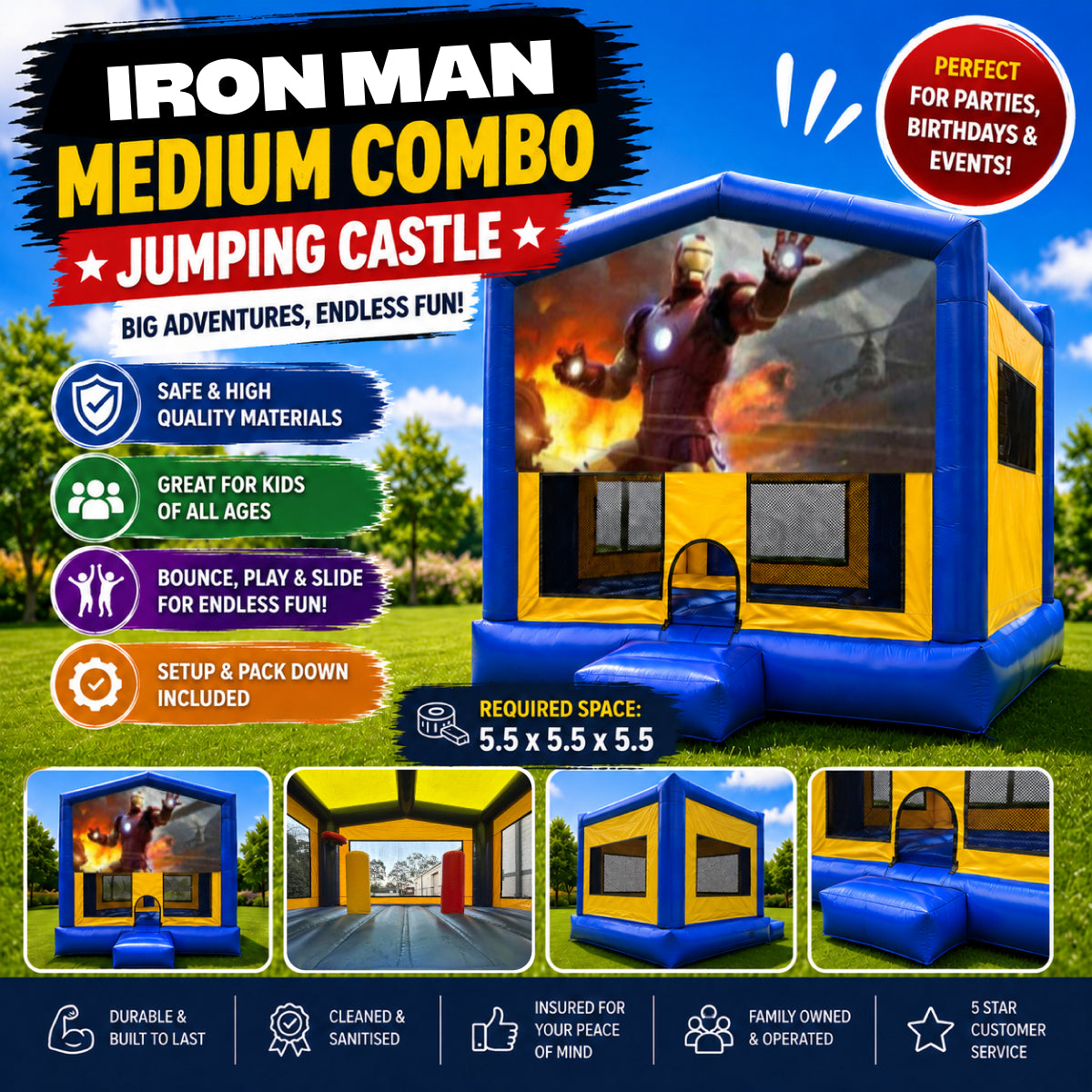 Iron Man Medium Combo Jumping Castle