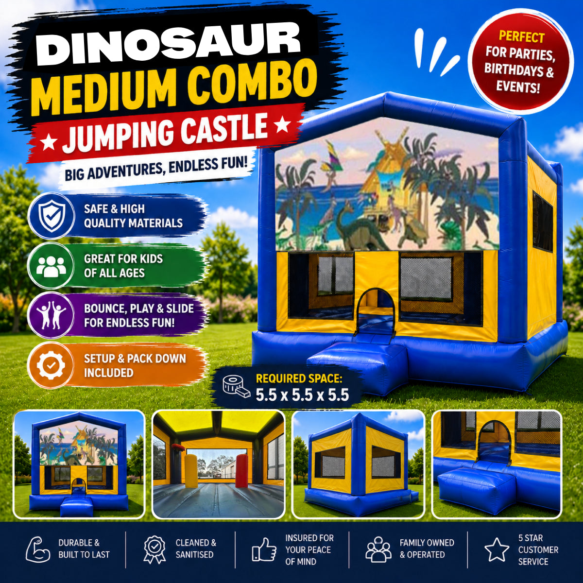 Dinosaur #1 Medium Combo Jumping Castle