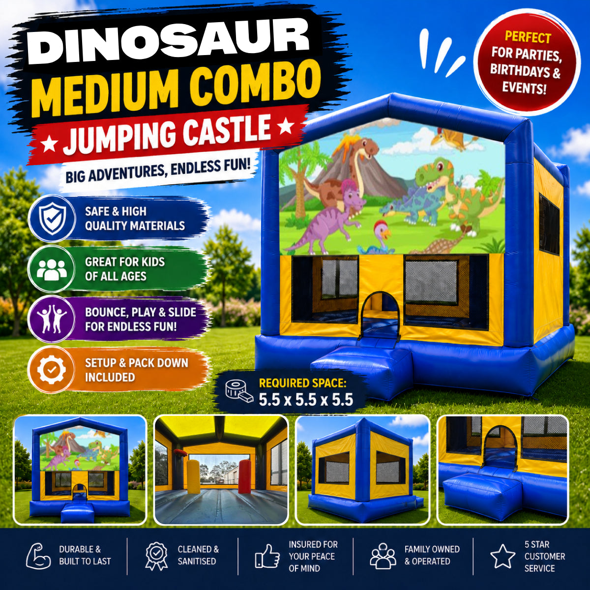 Dinosaur #2 Medium Combo Jumping Castle