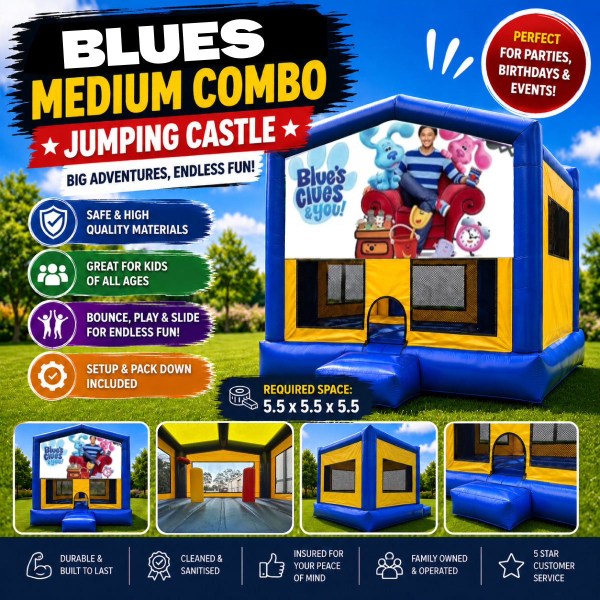 Blues Clues #2 Medium Combo Jumping Castle