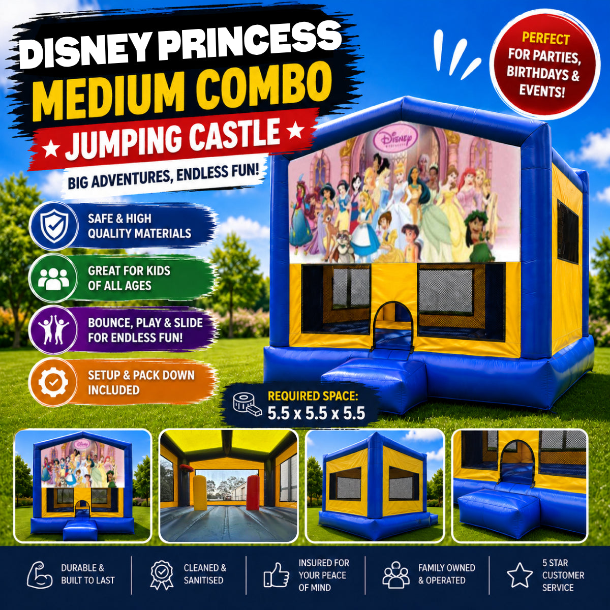 Disney Princess Medium Combo Jumping Castle