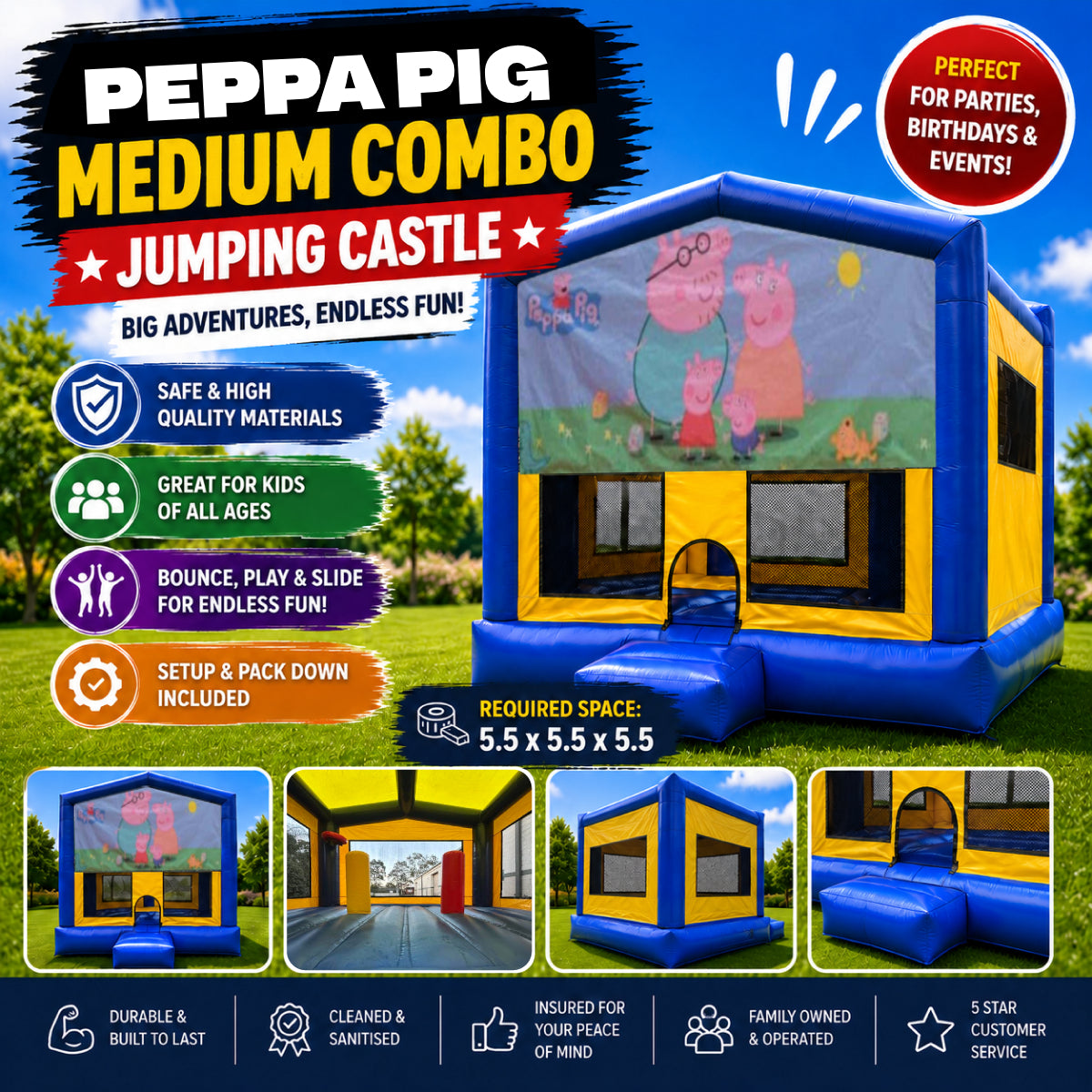 Peppa Pig Medium Combo Jumping Castle