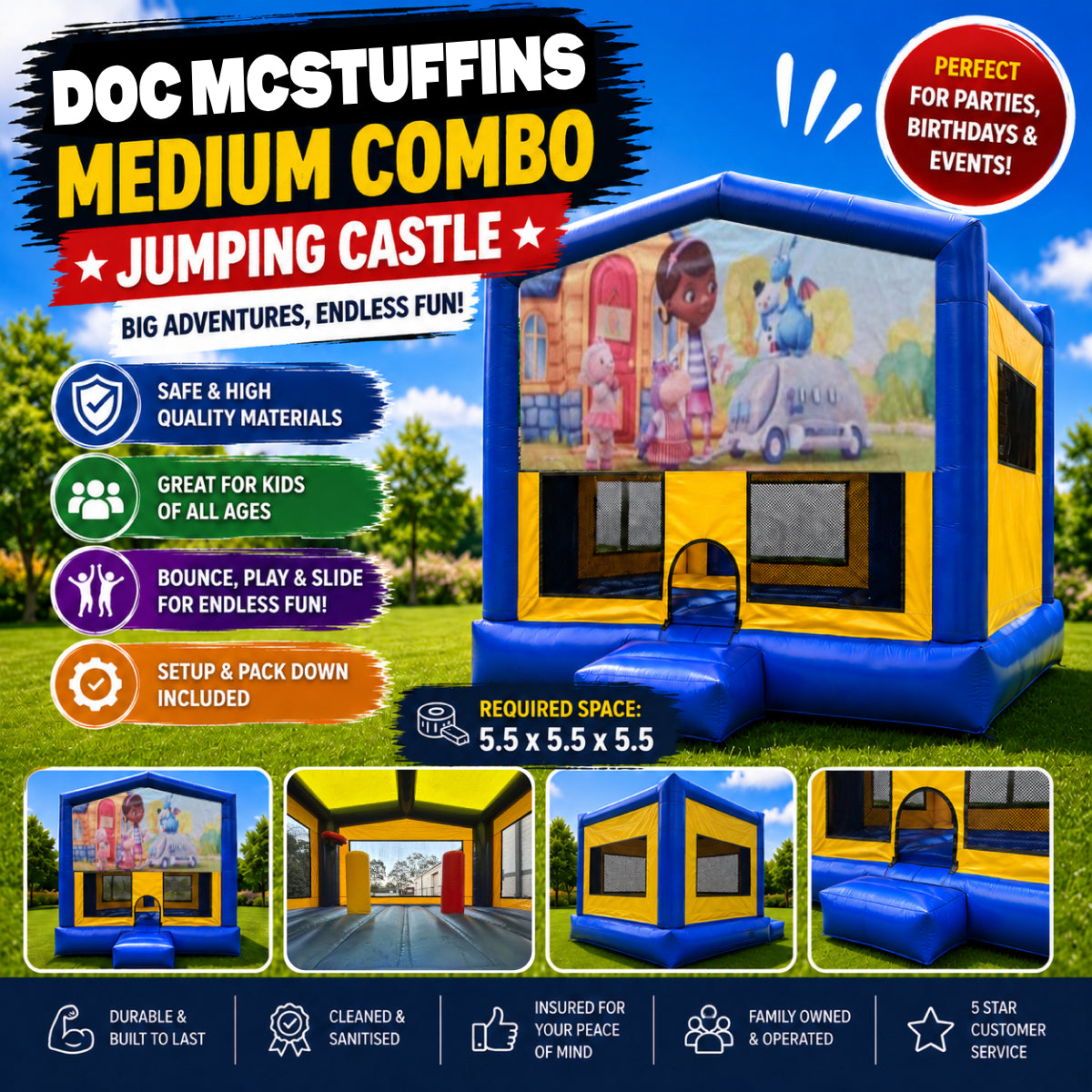 Doc Mcstuffins Medium Combo Jumping Castle