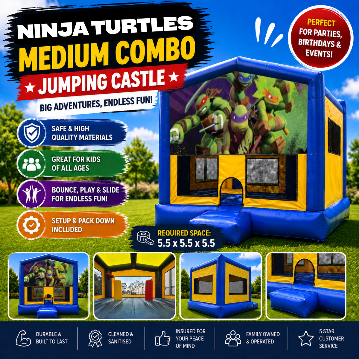 Ninja Turtles #2 Medium Combo Jumping Castle