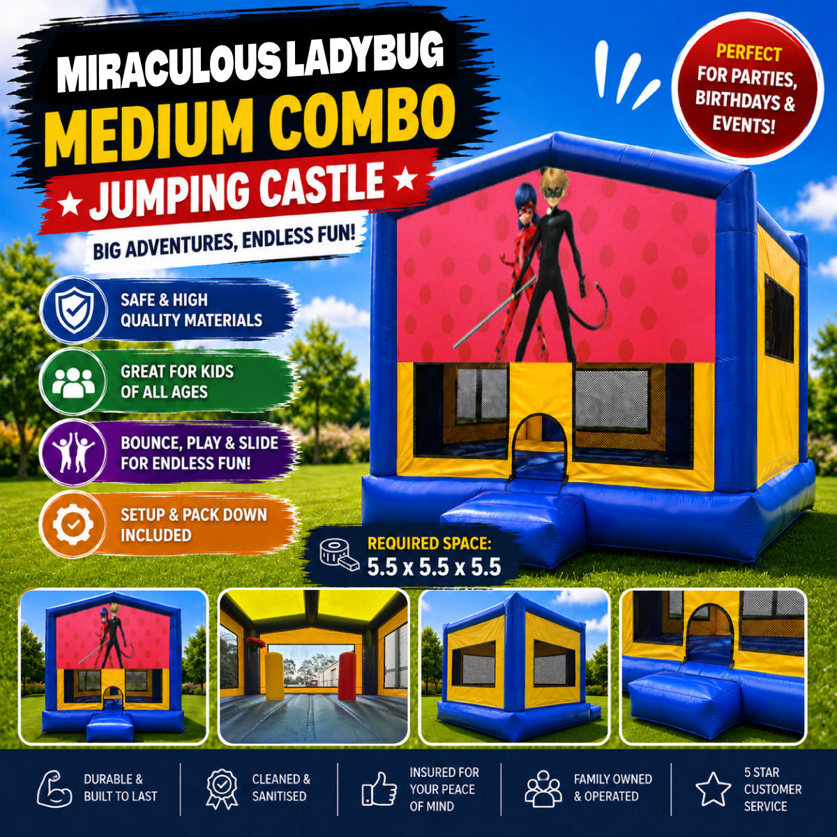 Miraculous Ladybug Medium Combo Jumping Castle