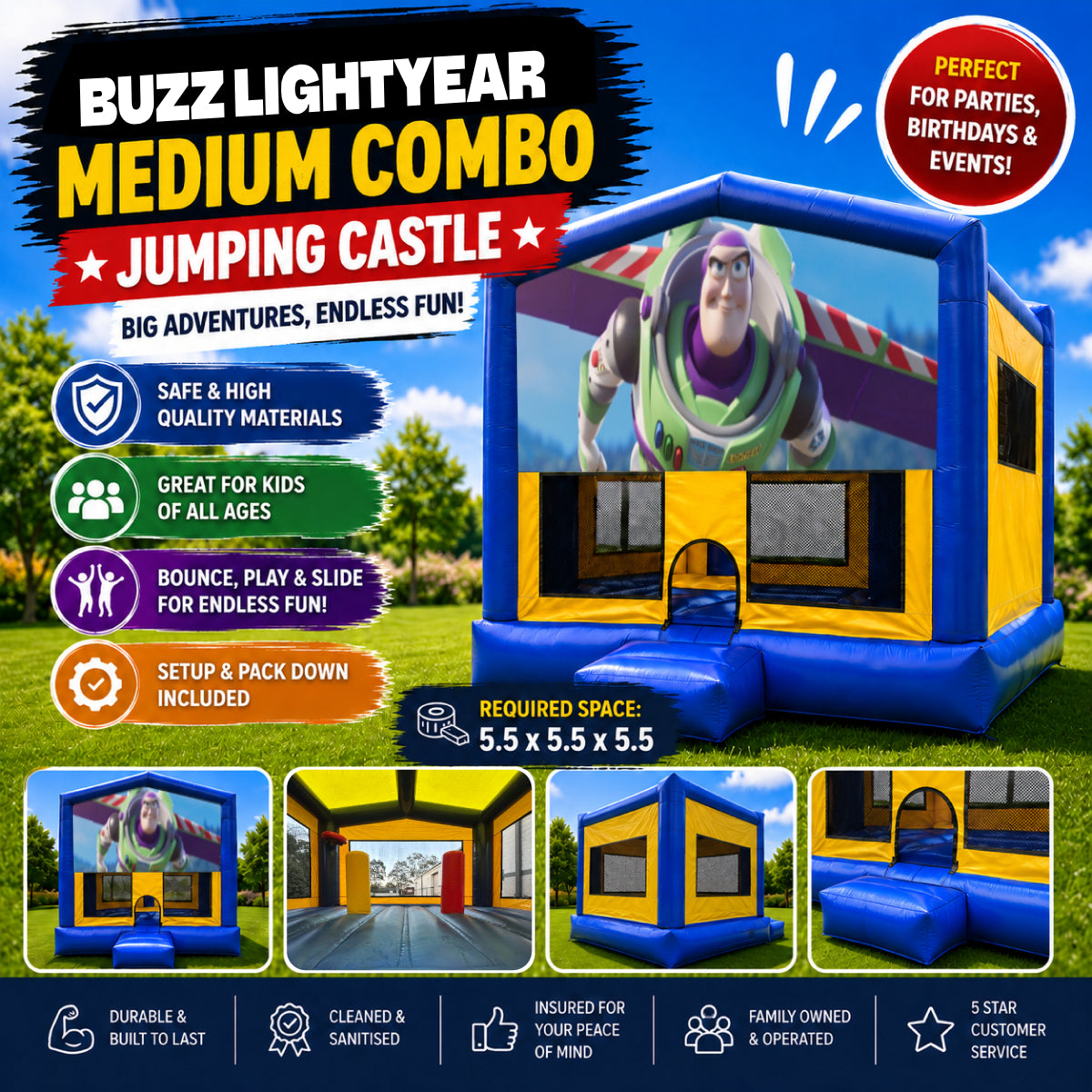 Buzz Lightyear Medium Combo Jumping Castle