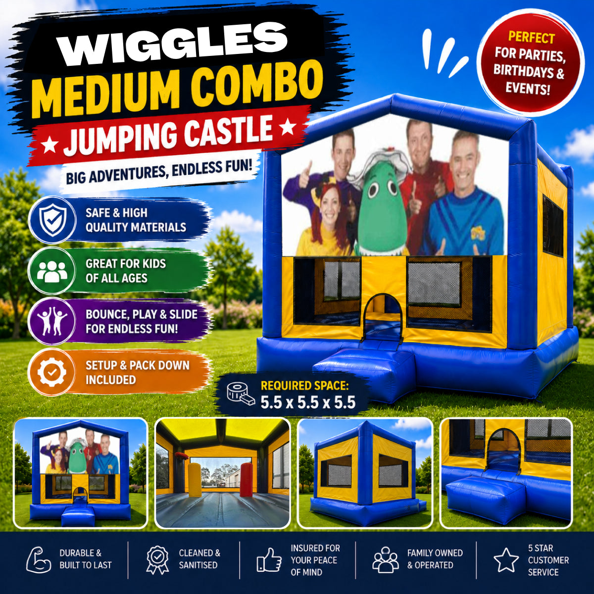 Wiggles Medium Combo Jumping Castle