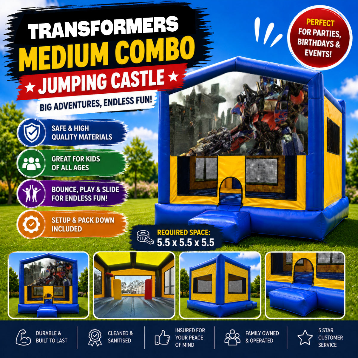 Transformers Medium Combo Jumping Castle