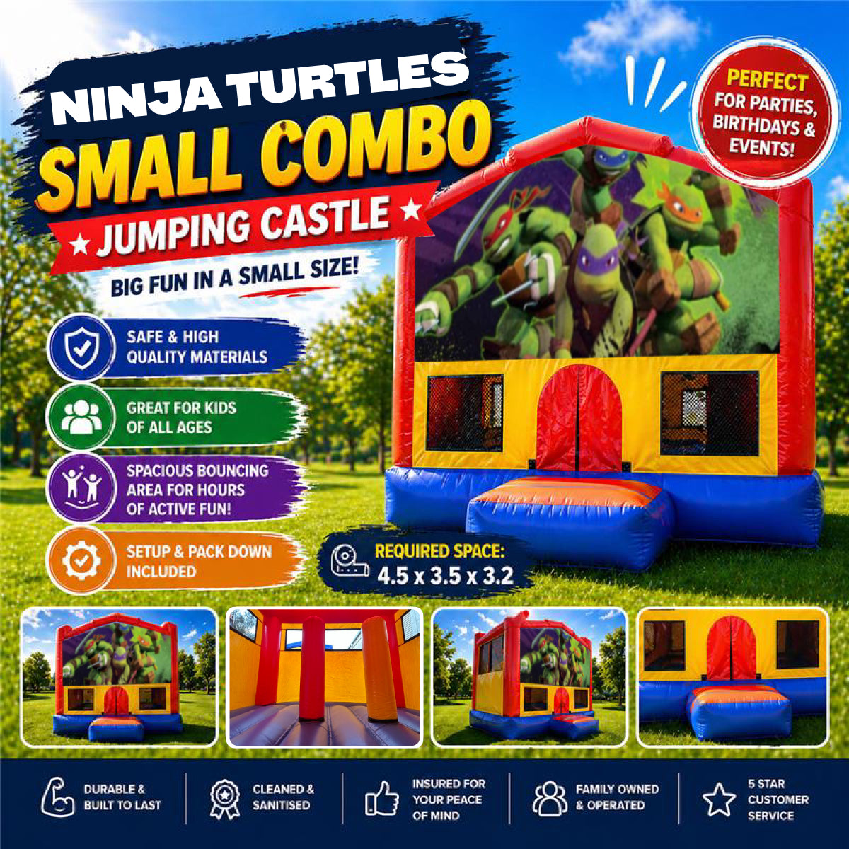 Ninja Turtles #2 Small Combo Jumping Castle