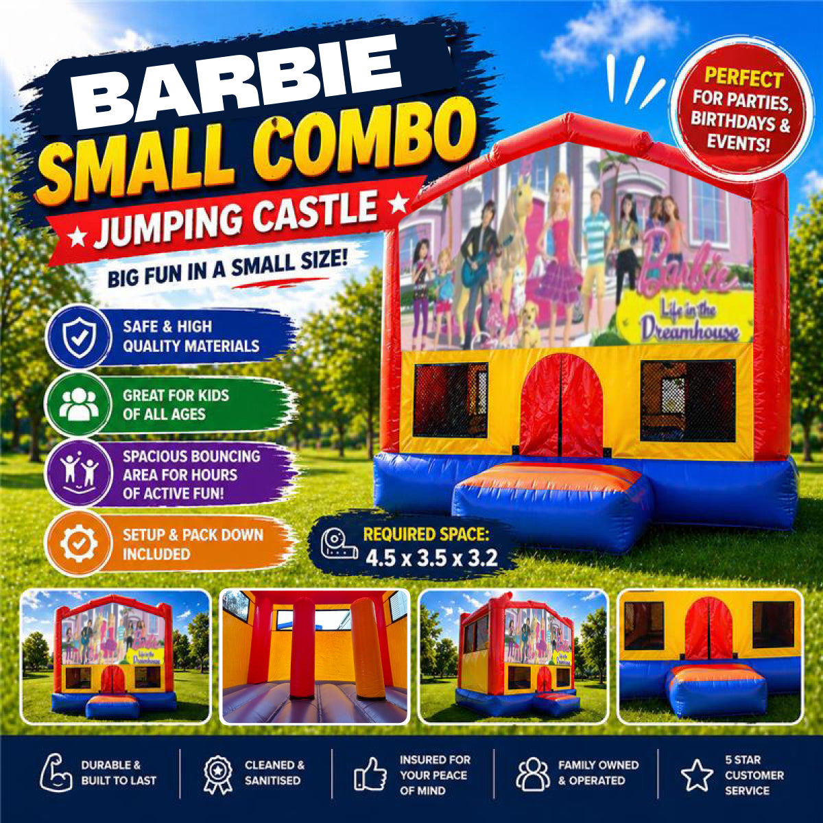 Barbie Small Combo Jumping Castle