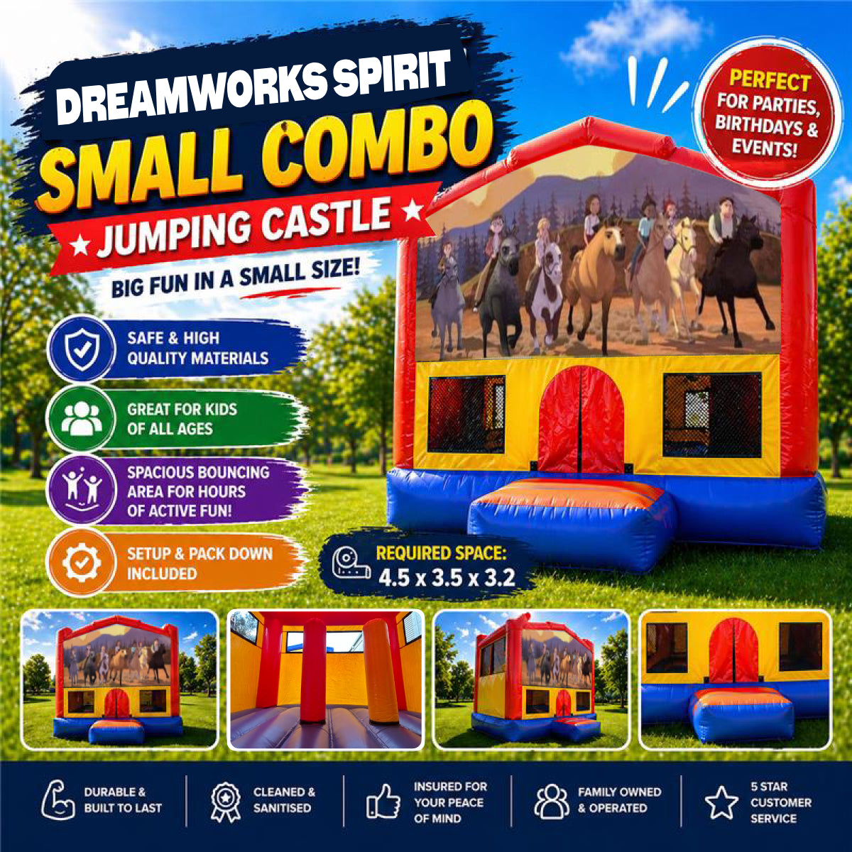 Dreamworks Spirit Small Combo Jumping Castle