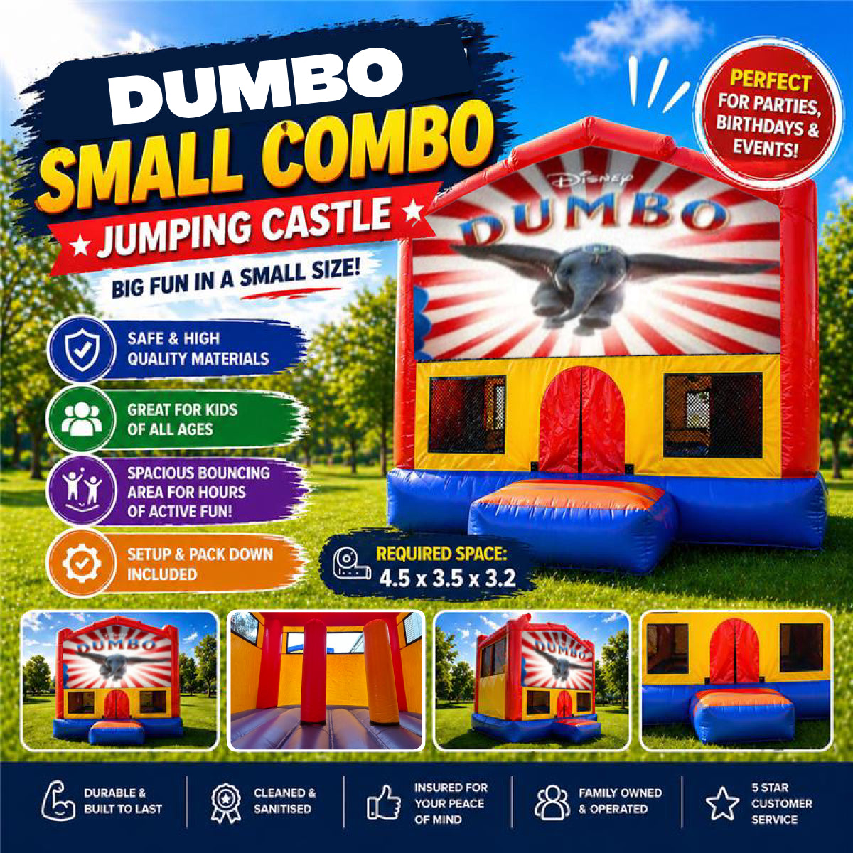 Dumbo Small Combo Jumping Castle