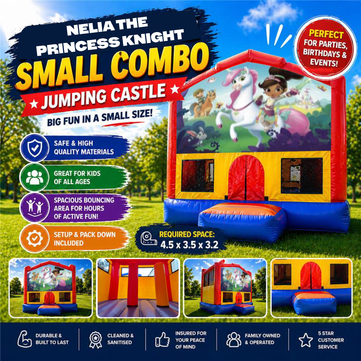 Nelia the Princess Knight Small Combo Jumping Castle