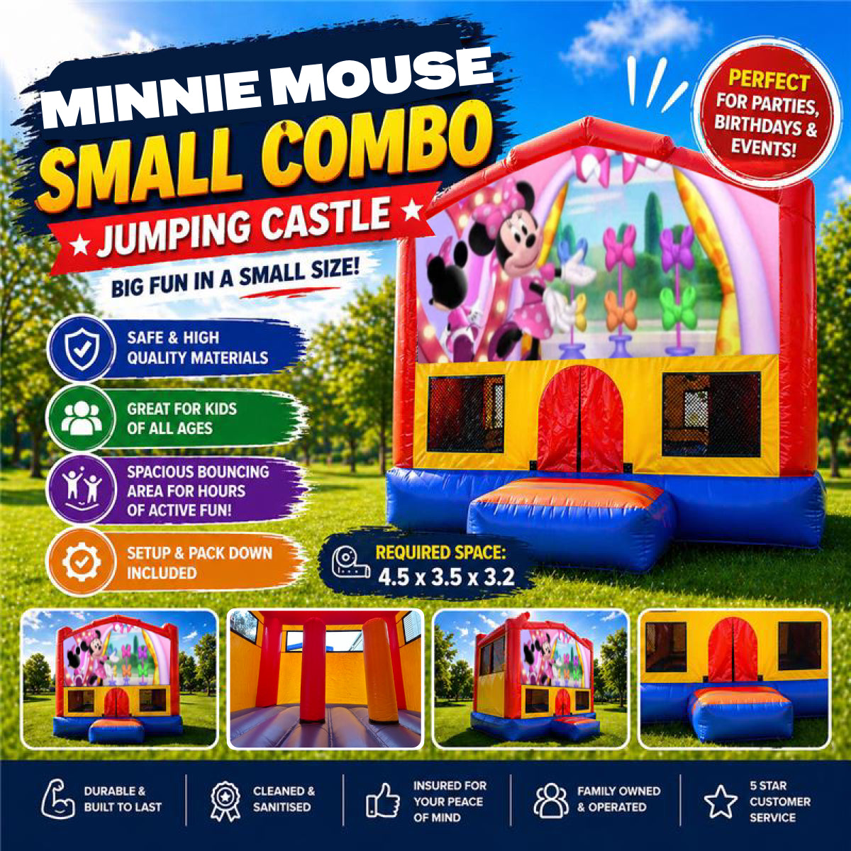 Minnie Mouse Small Combo Jumping Castle