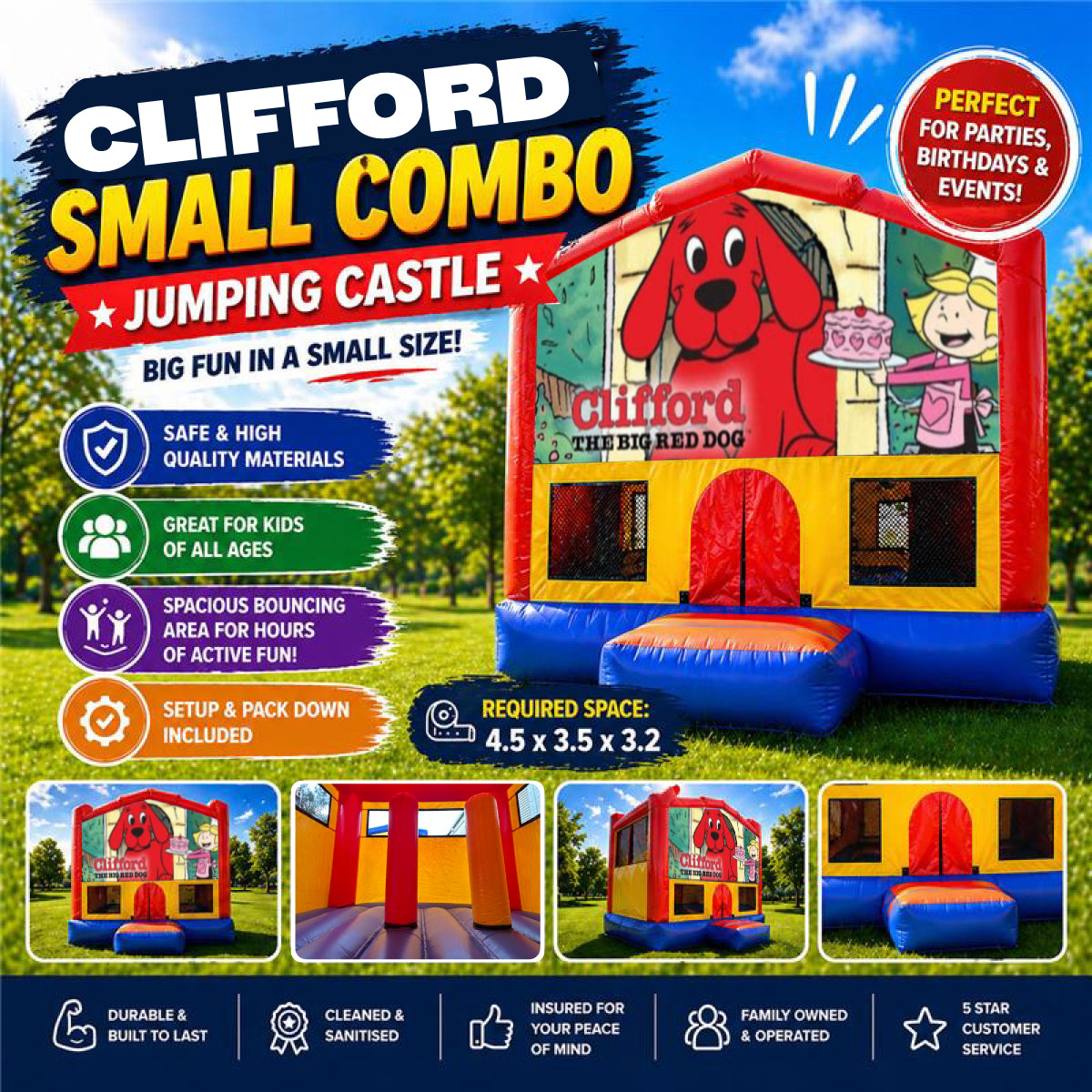 Clifford the Red Dog Small Combo Jumping Castle