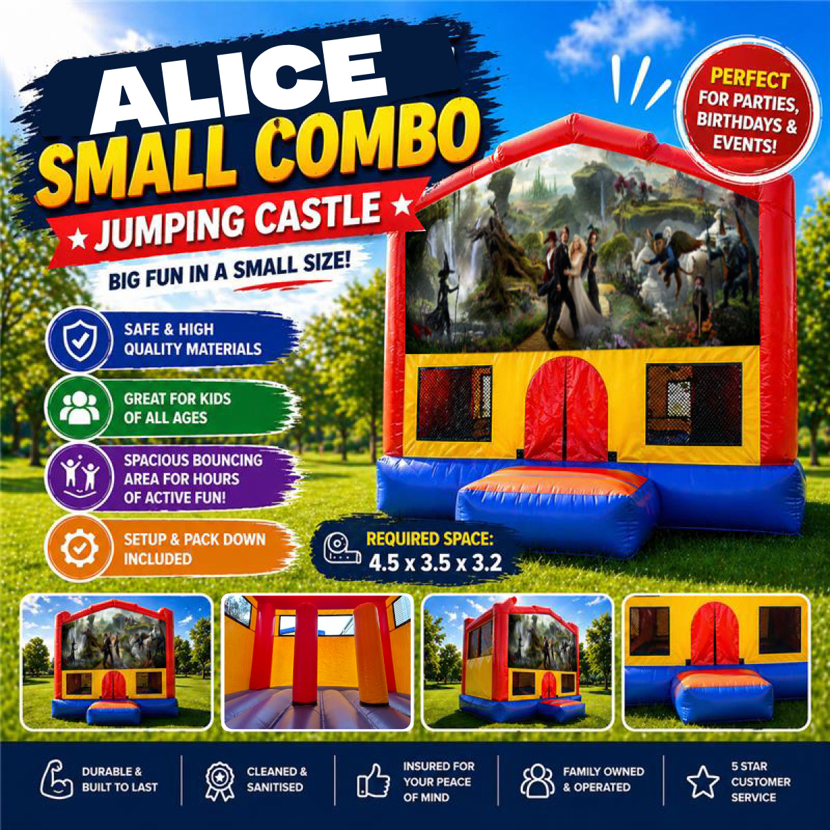 Alice in Wonderland #2 Small Combo Jumping Castle