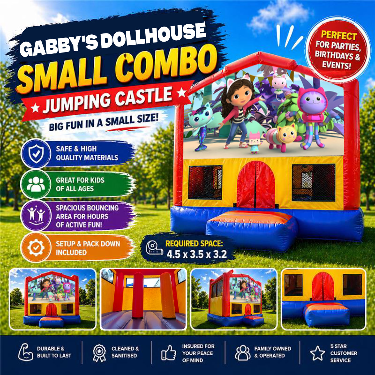 Gabby's Dollhouse Small Combo Jumping Castle