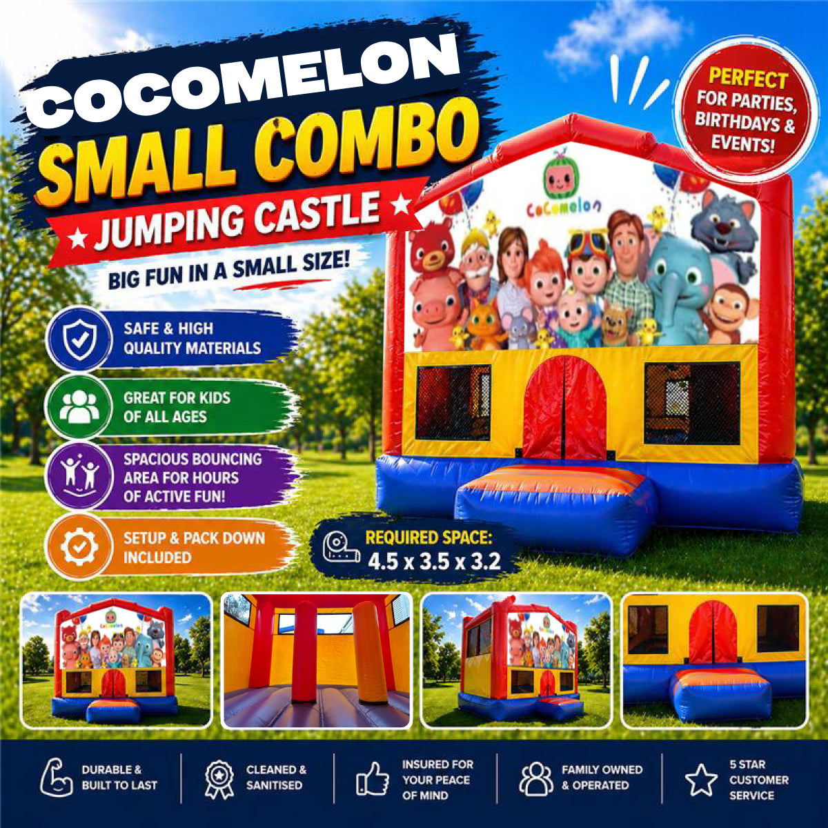 Cocomelon Small Combo Jumping Castle