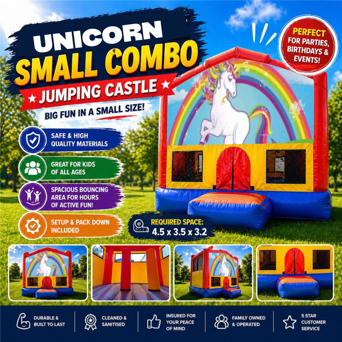 Unicorn Small Combo Jumping Castle