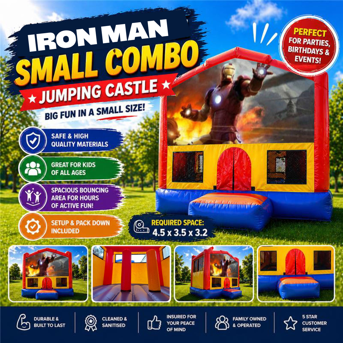 Iron Man Small Combo Jumping Castle