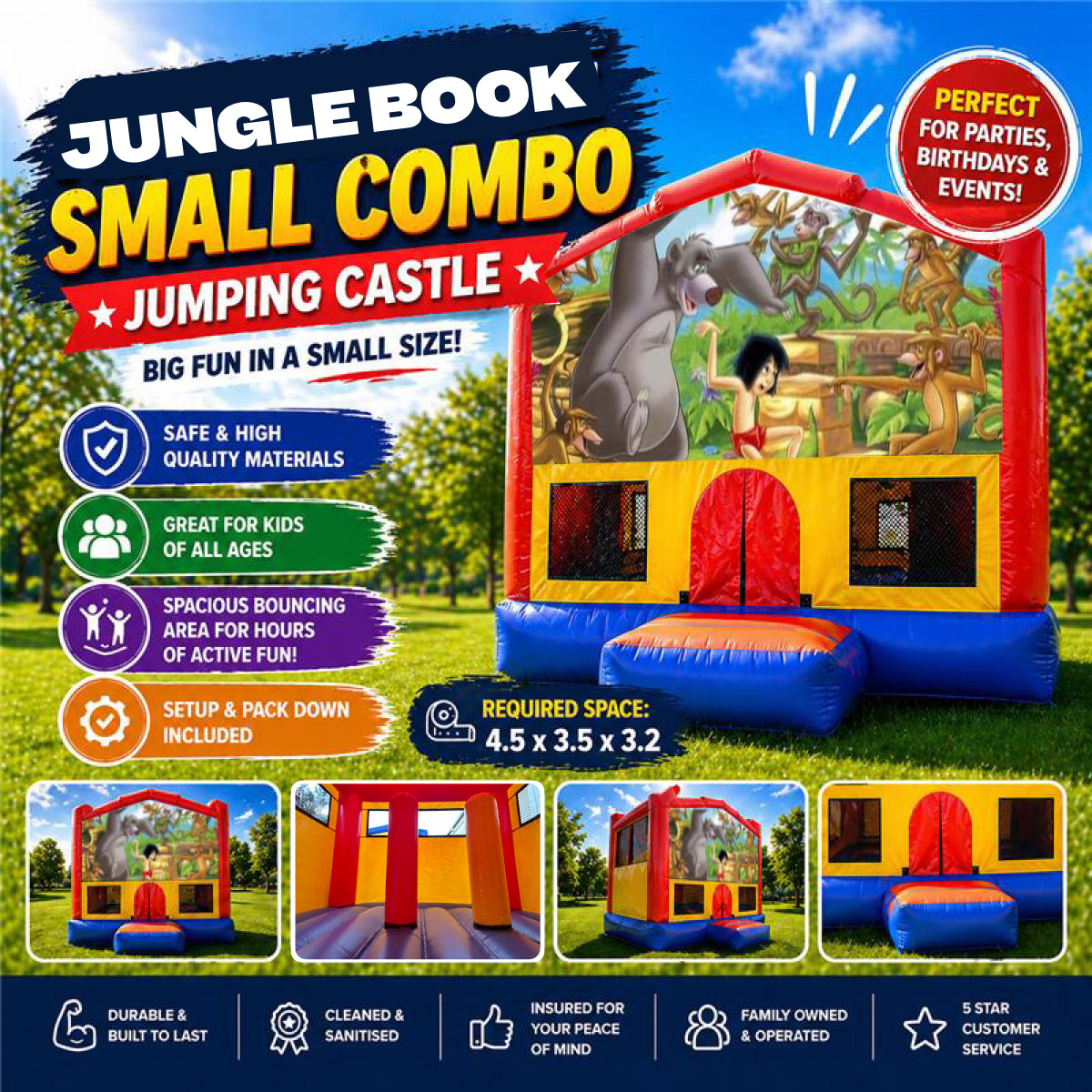 Jungle Book  Small Combo Jumping Castle