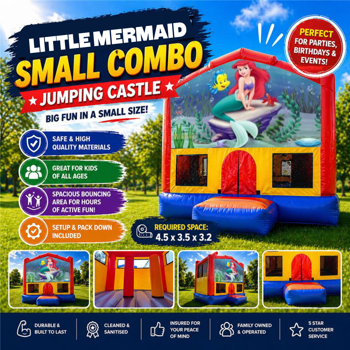 Little Mermaid Small Combo Jumping Castle