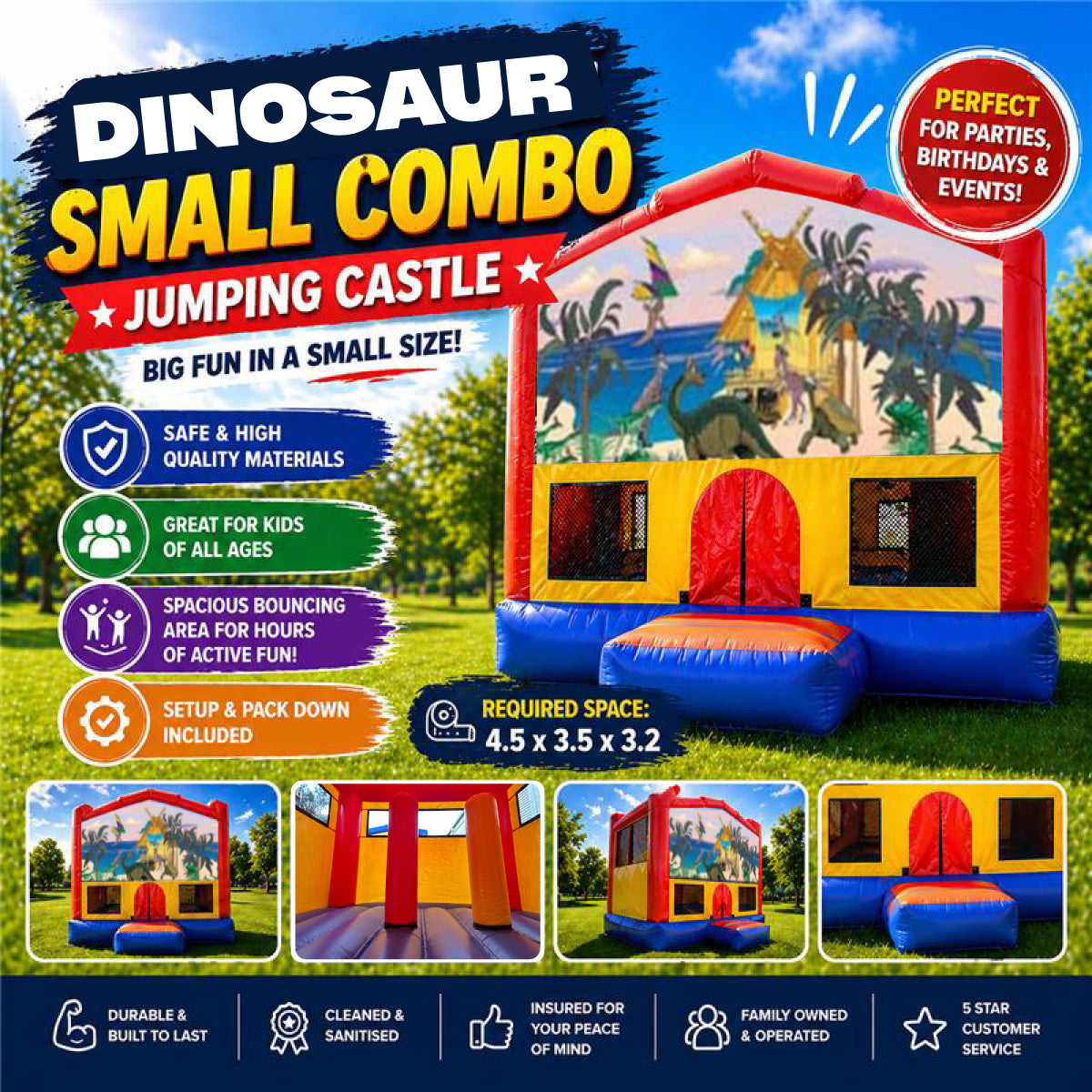 Dinosaur #1 Small Combo Jumping Castle