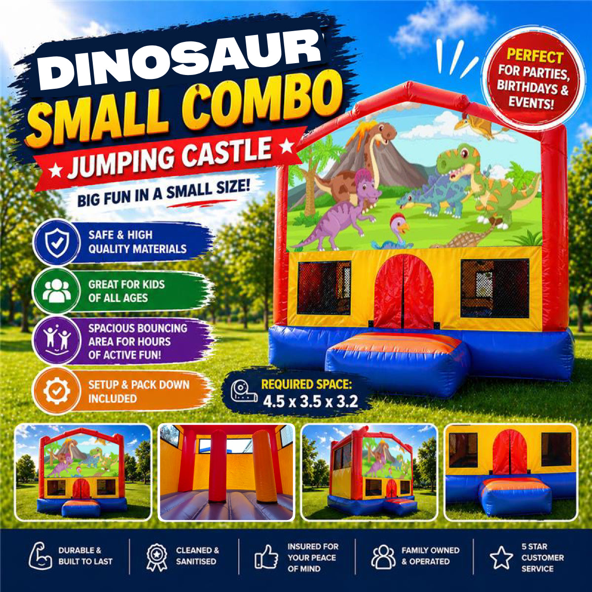 Dinosaur #2 Small Combo Jumping Castle