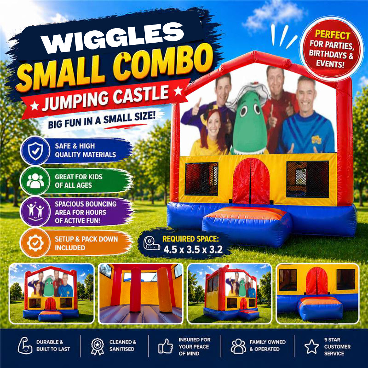 The Wiggles Small Combo Jumping Castle